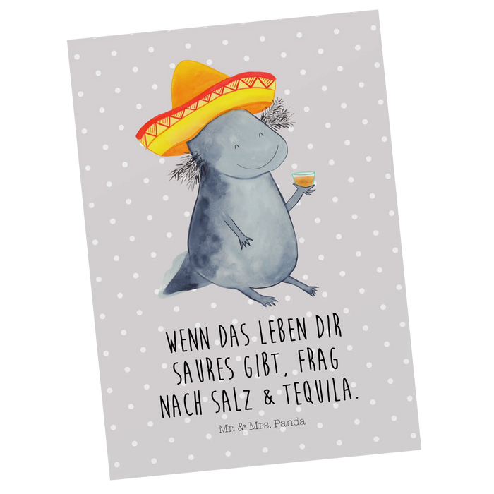 Postkarte Axolotl Tequila