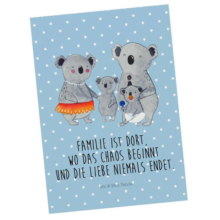 Postkarte Koala Familie