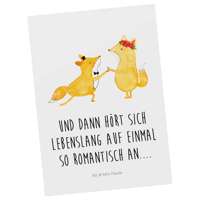 Postkarte Füchse Hochzeit