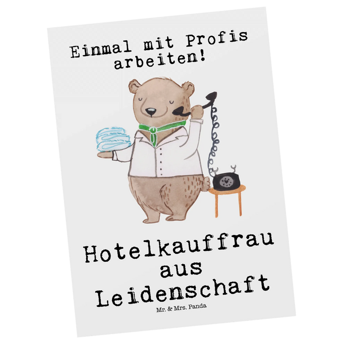 Postkarte Hotelkauffrau Leidenschaft