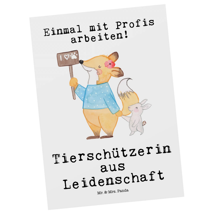 Postkarte Tierschützerin Leidenschaft