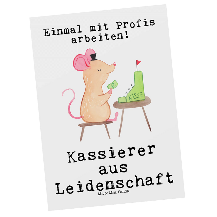 Postkarte Kassierer Leidenschaft