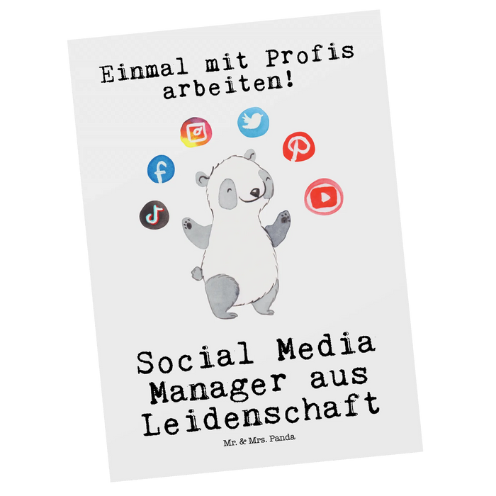Postkarte Social Media Manager Leidenschaft
