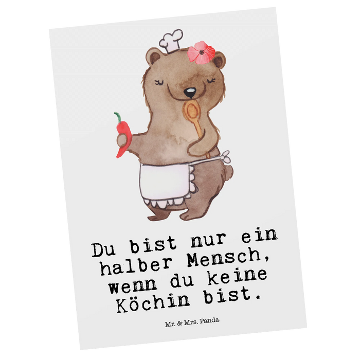 Postkarte Köchin Herz