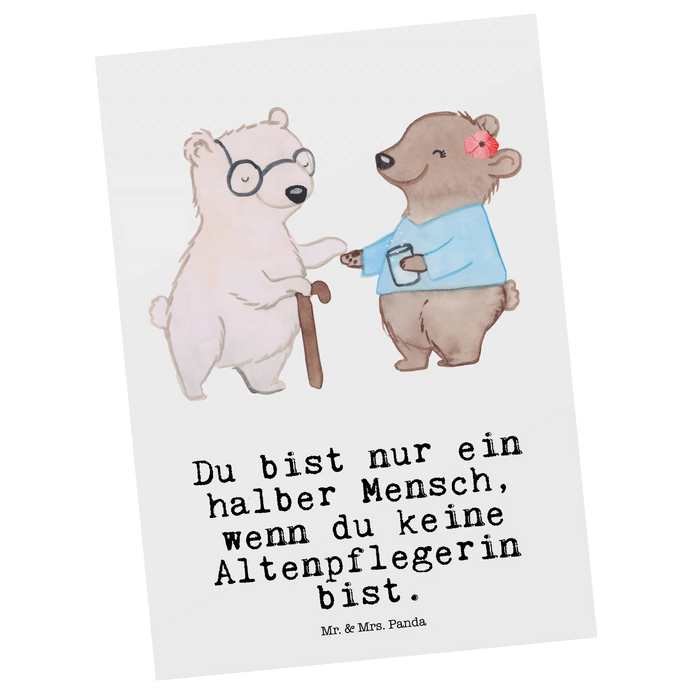 Postkarte Altenpflegerin Herz