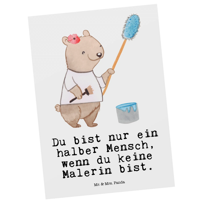 Postkarte Malerin Herz