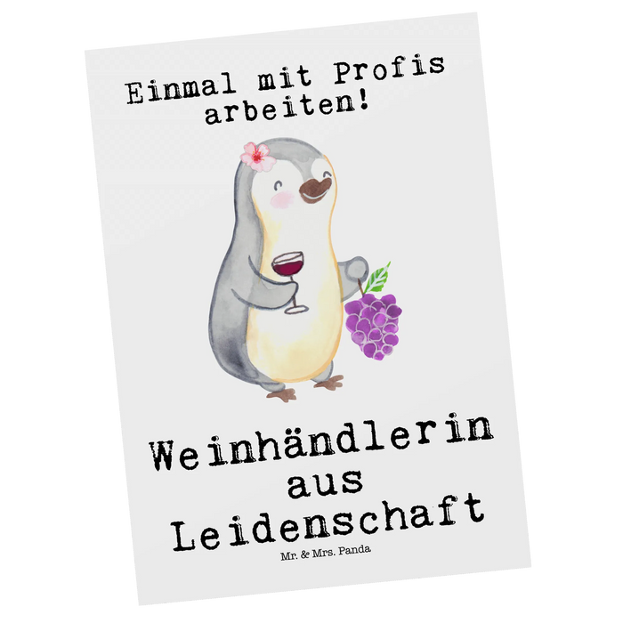 Postkarte Weinhändlerin Leidenschaft