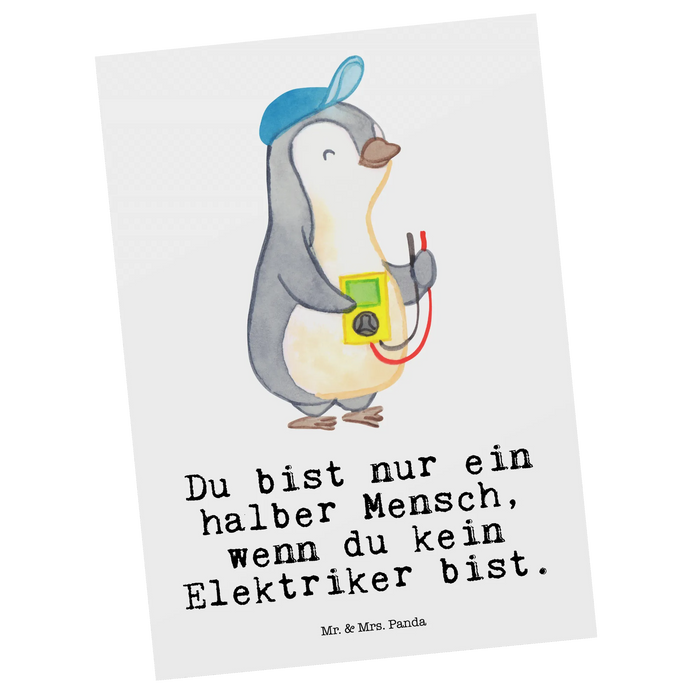 Postkarte Elektriker Herz