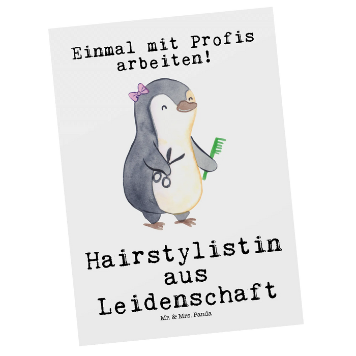 Postkarte Hairstylistin Leidenschaft