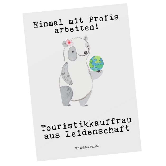 Postkarte Touristikkauffrau Leidenschaft