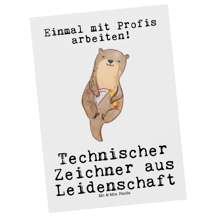 Postkarte Technischer Zeichner Leidenschaft