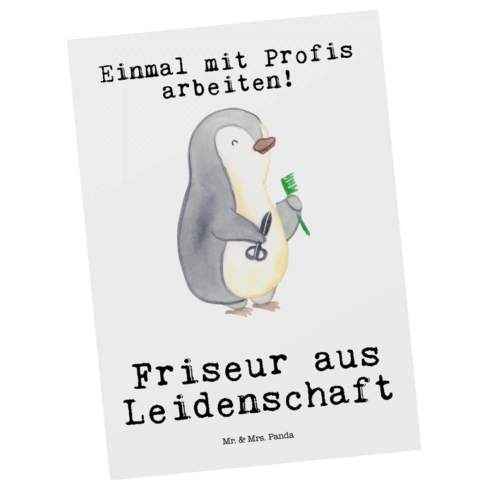Postkarte Friseur Leidenschaft