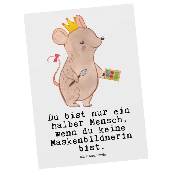Postkarte Maskenbildnerin Herz