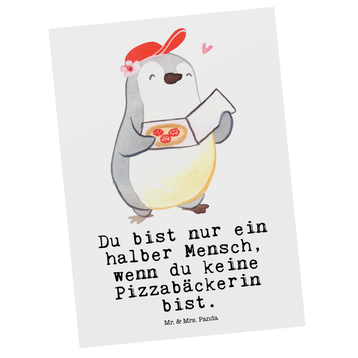Postkarte Pizzabäckerin Herz