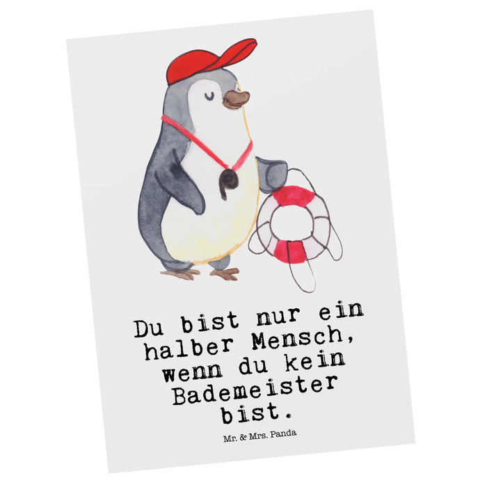 Postkarte Bademeister Herz