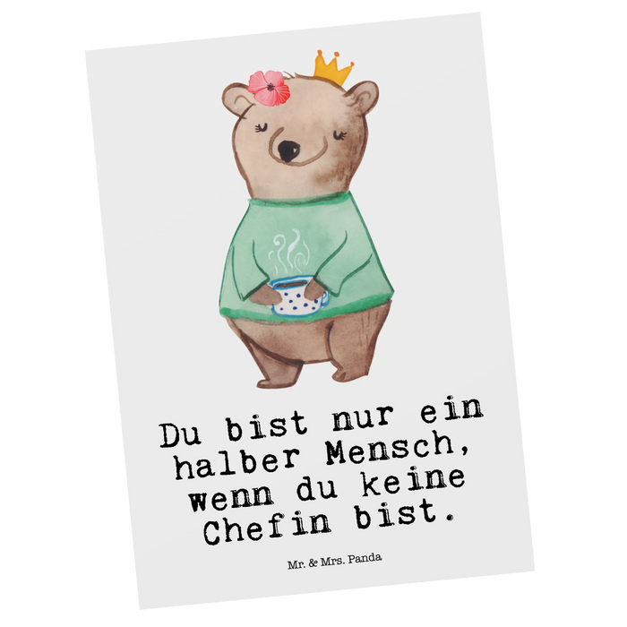 Postkarte Chefin Herz