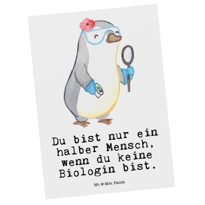 Postkarte Biologin Herz