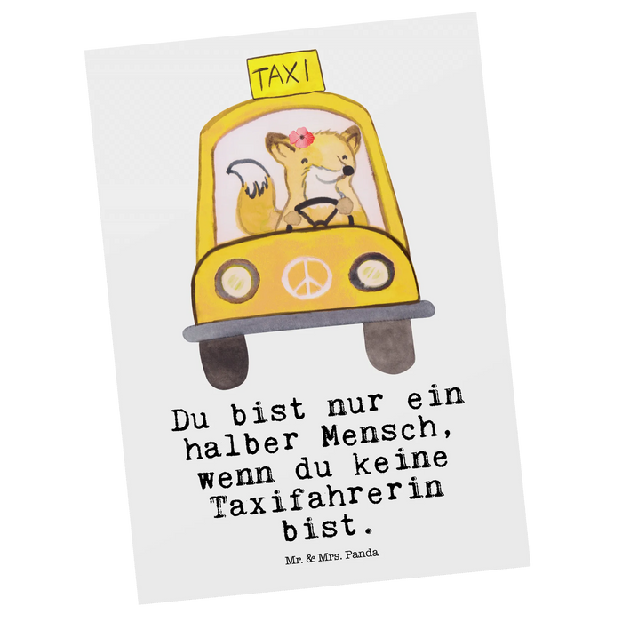 Postkarte Taxifahrerin Herz