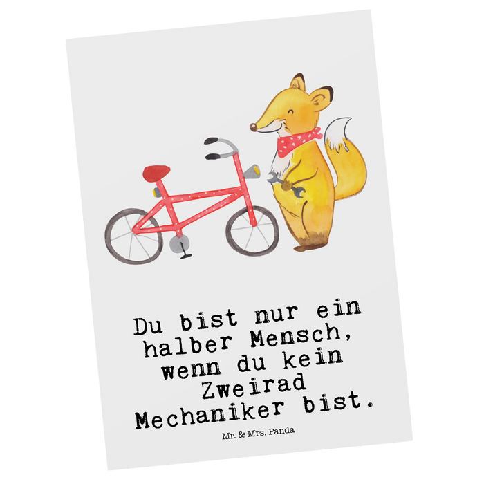 Postkarte Zweirad Mechaniker Herz