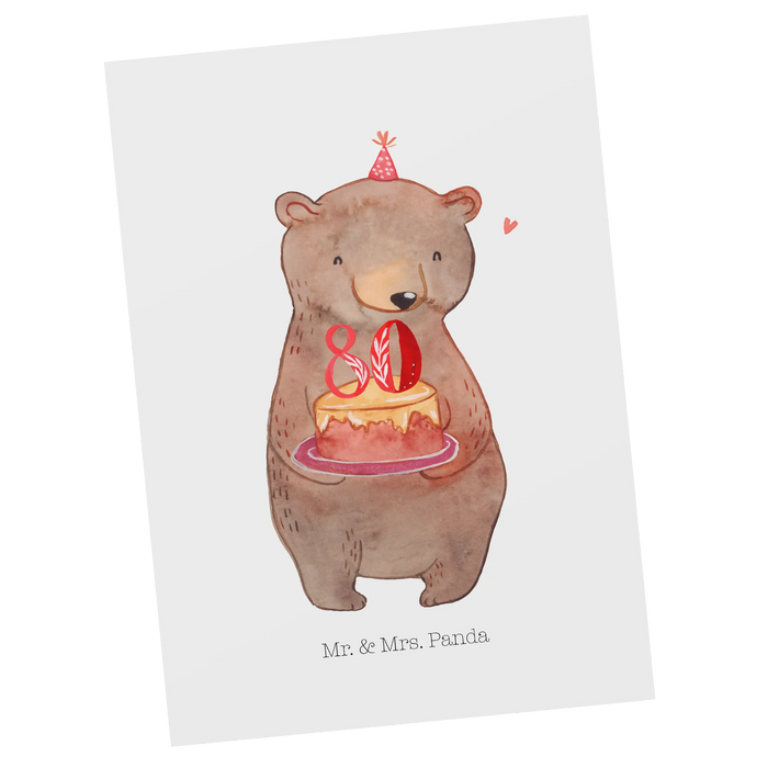 Postkarte Bär Torte 50. Geburtstag