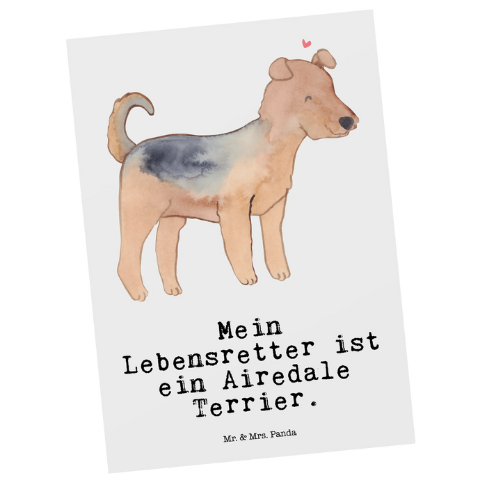 Postkarte Airedale Terrier Lebensretter