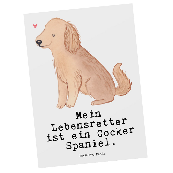 Postkarte Cocker Spaniel Lebensretter