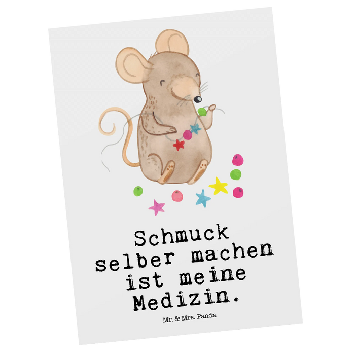 Postkarte Maus Schmuck selber machen