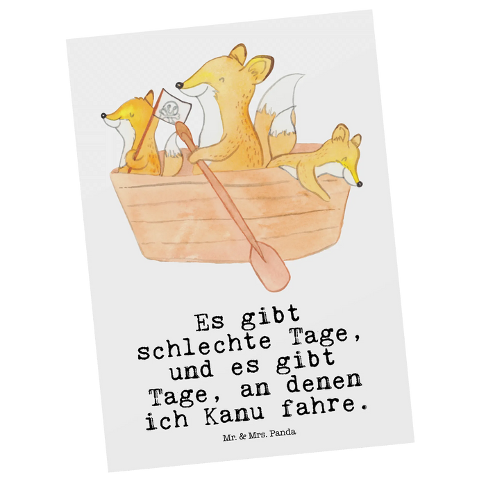 Postkarte Fuchs Kanufahren