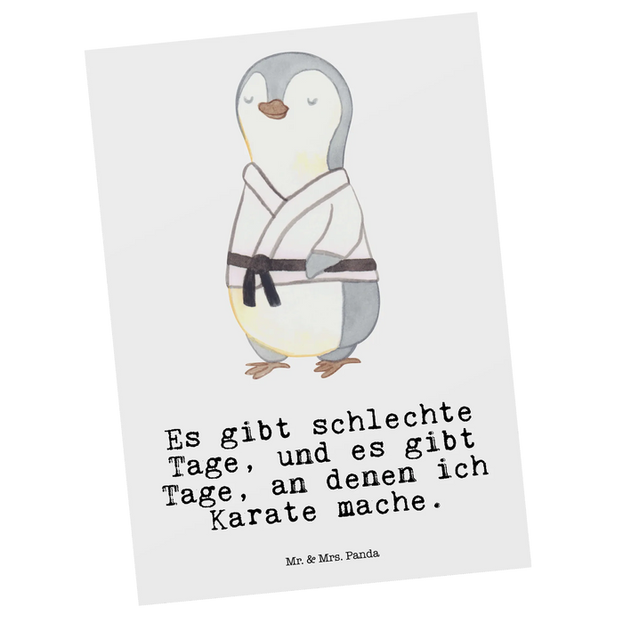 Postkarte Pinguin Karate