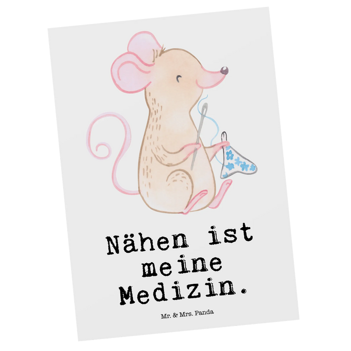 Postkarte Maus Nähen