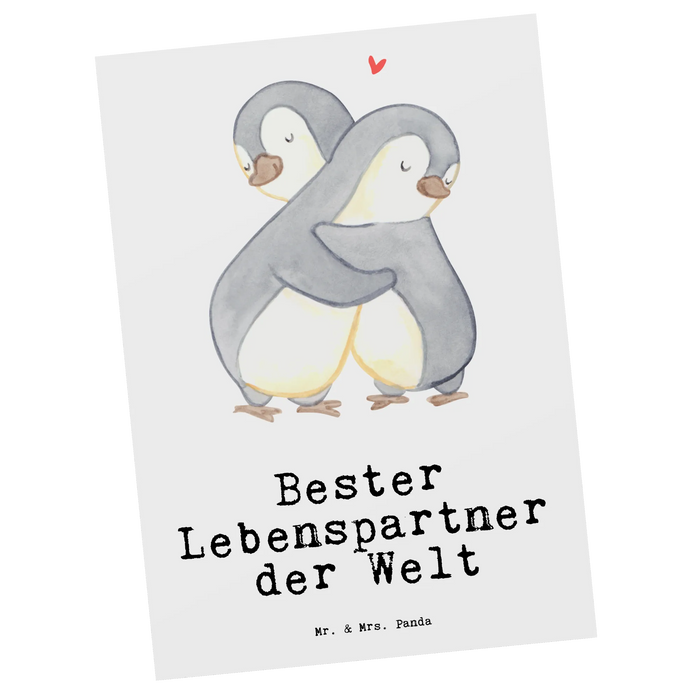 Postkarte Pinguin Bester Lebenspartner der Welt