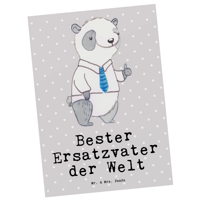 Postkarte Panda Bester Ersatzvater der Welt