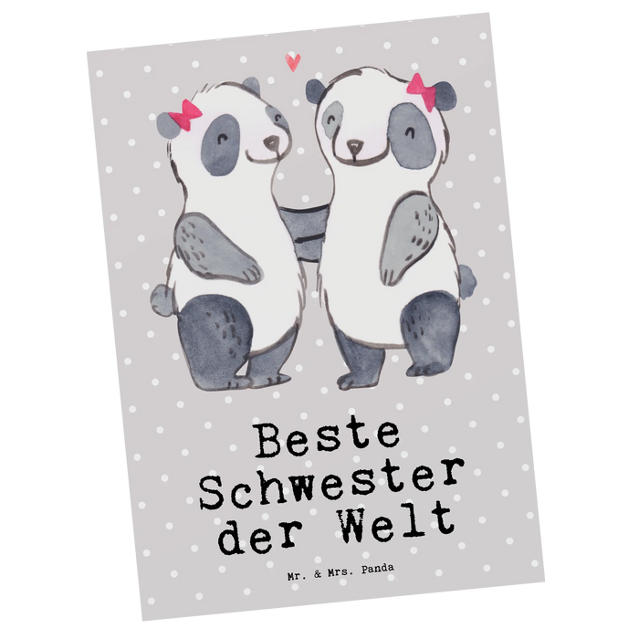 Postkarte Panda Beste Schwester der Welt