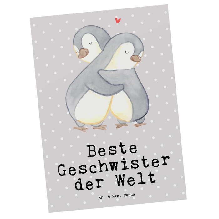 Postkarte Pinguin Beste Geschwister der Welt