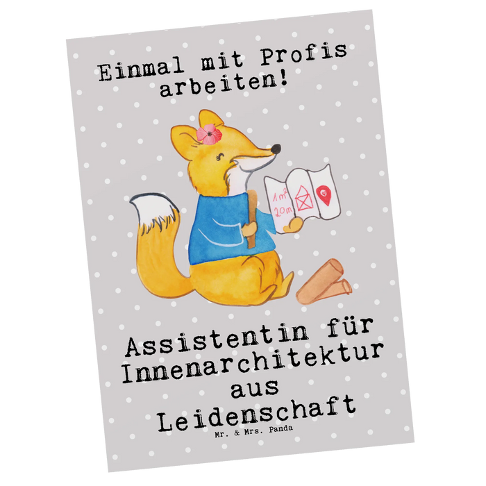 Postkarte Assistentin für Innenarchitektur Leidenschaft