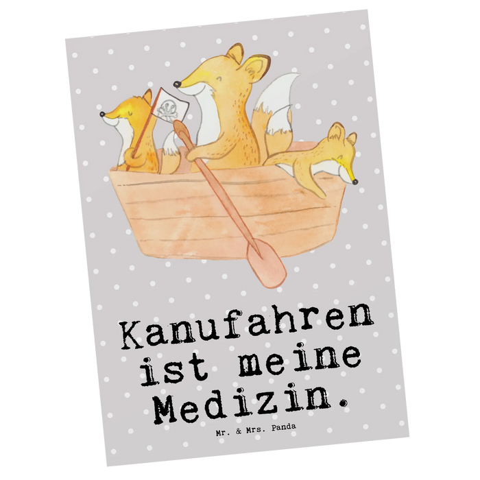 Postkarte Fuchs Kanufahren