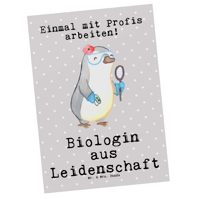 Postkarte Biologin Leidenschaft