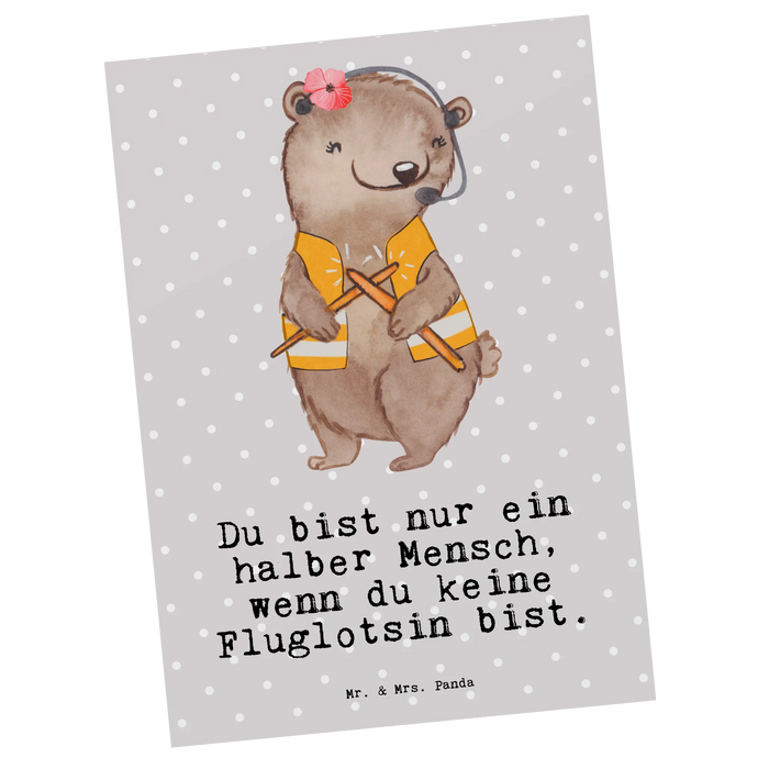 Postkarte Fluglotsin Herz