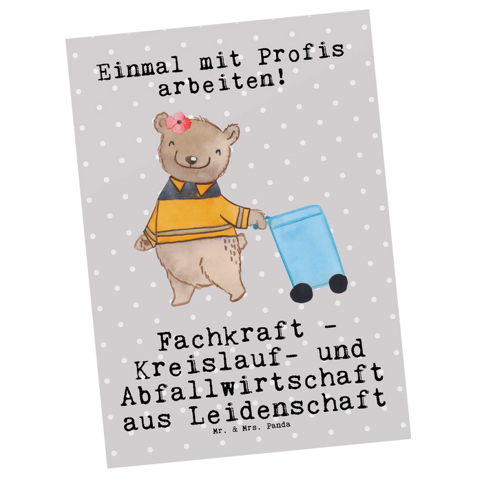Postkarte Fachkraft - Kreislauf- und Abfallwirtschaft Leidenschaft