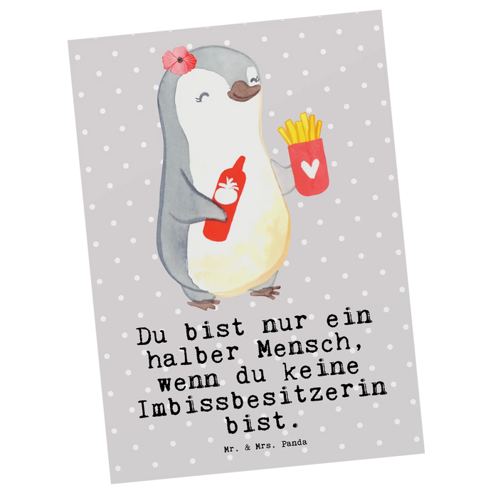 Postkarte Imbissbesitzerin Herz