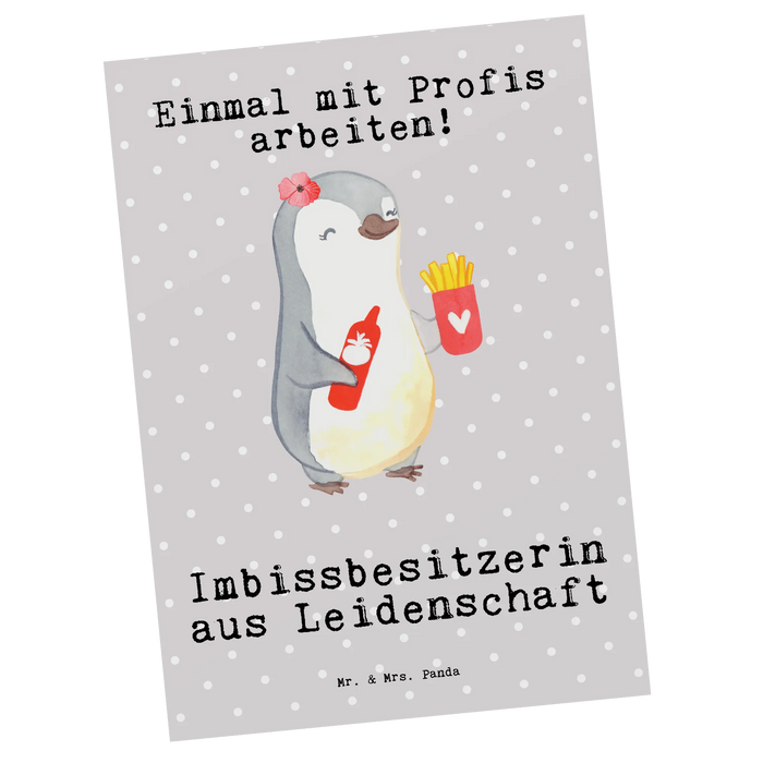 Postkarte Imbissbesitzerin Leidenschaft