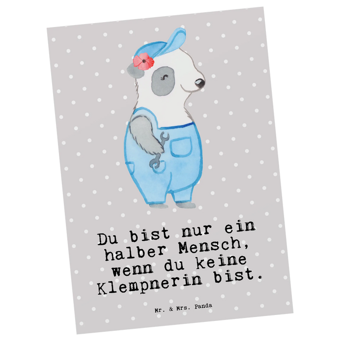 Postkarte Klempnerin Herz