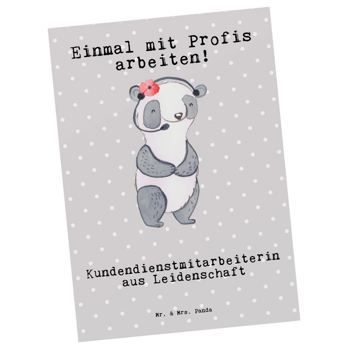 Postkarte Kundendienstmitarbeiterin Leidenschaft