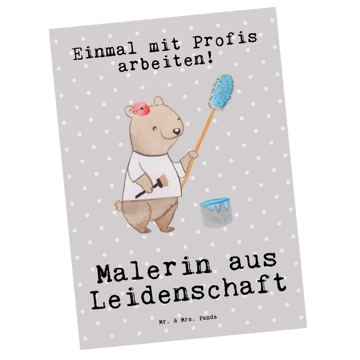 Postkarte Malerin Leidenschaft