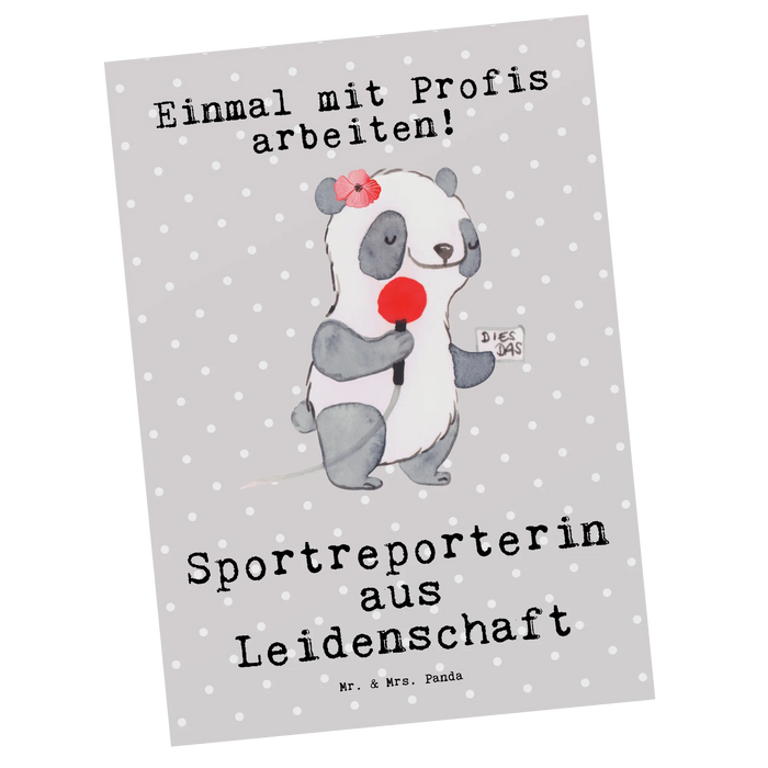 Postkarte Sportreporterin Leidenschaft
