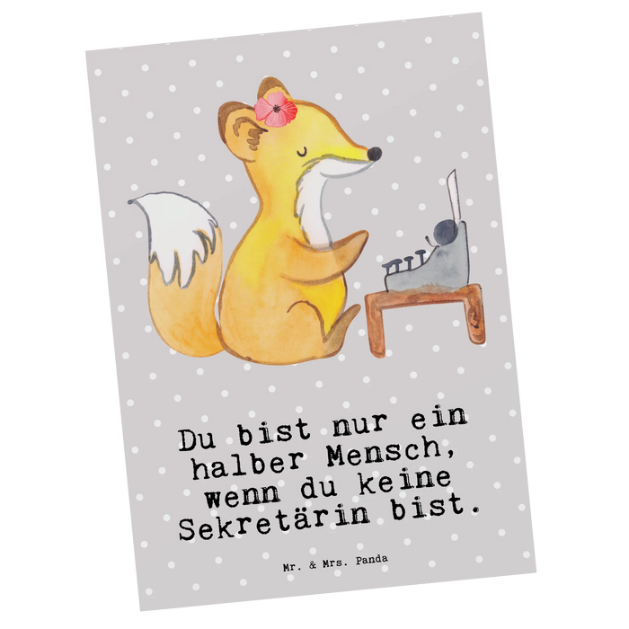 Postkarte Sekretärin Herz