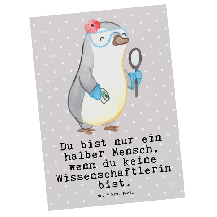 Postkarte Wissenschaftlerin Herz