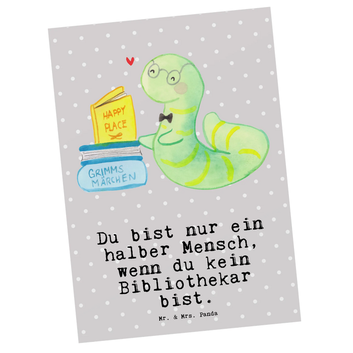 Postkarte Bibliothekar Herz