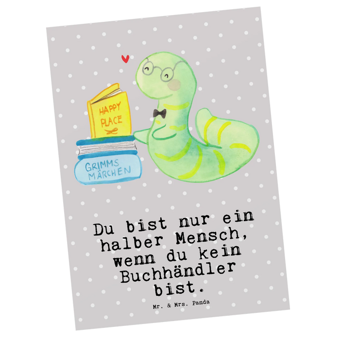 Postkarte Buchhändler Herz