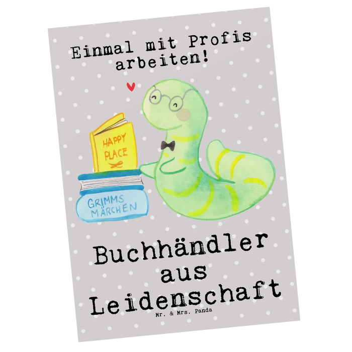 Postkarte Buchhändler Leidenschaft